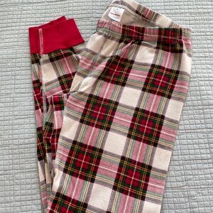 Plaid Womens Hanna Andersson Pajama pants - Red and Cream, holiday matching.